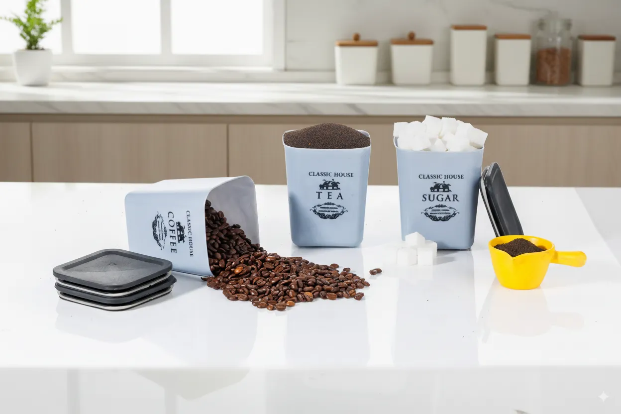 TEA SUGAR COFFEE TRANSPRENT CONTAINER