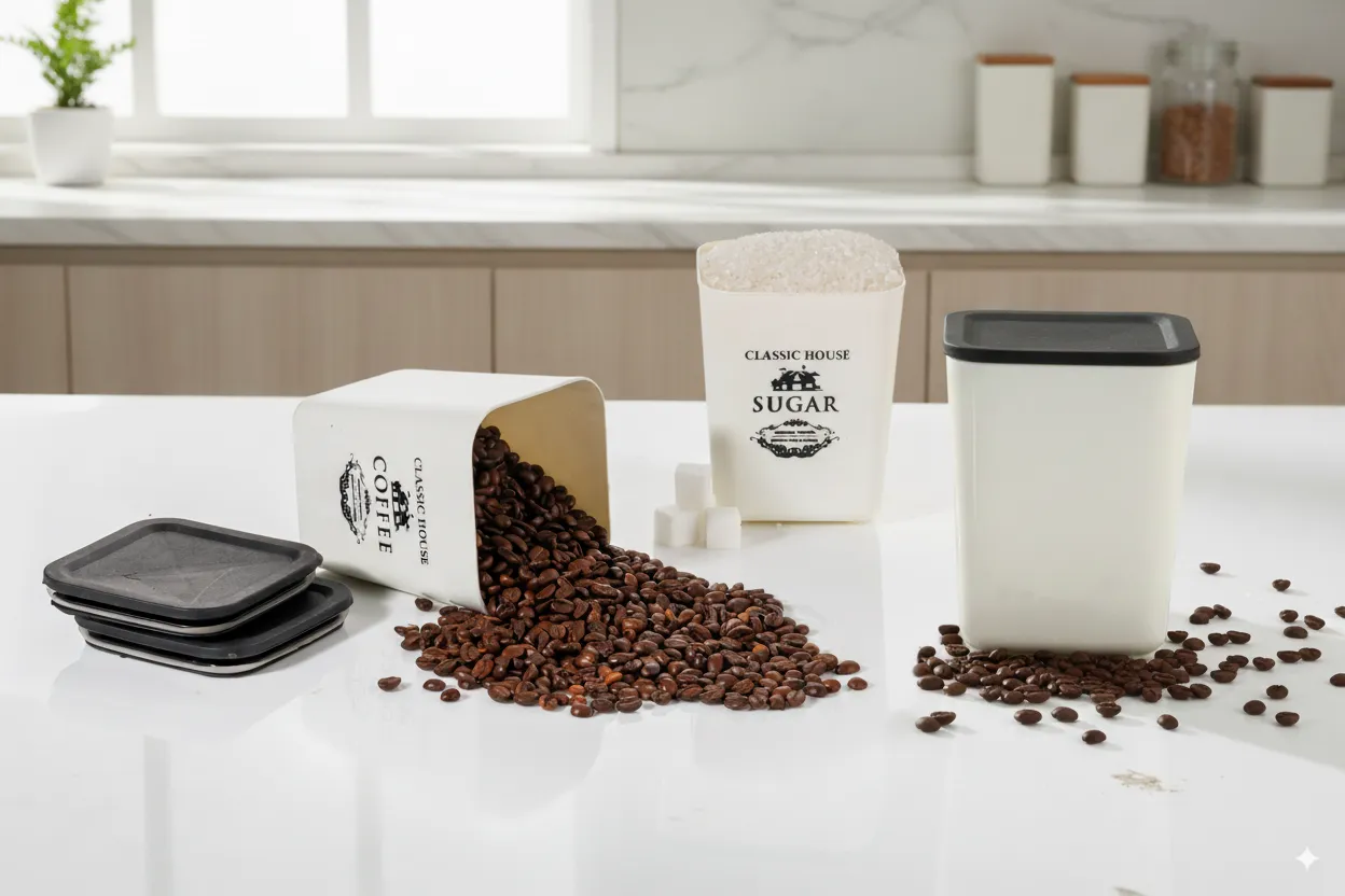 TEA SUGAR COFFEE TRANSPRENT CONTAINER