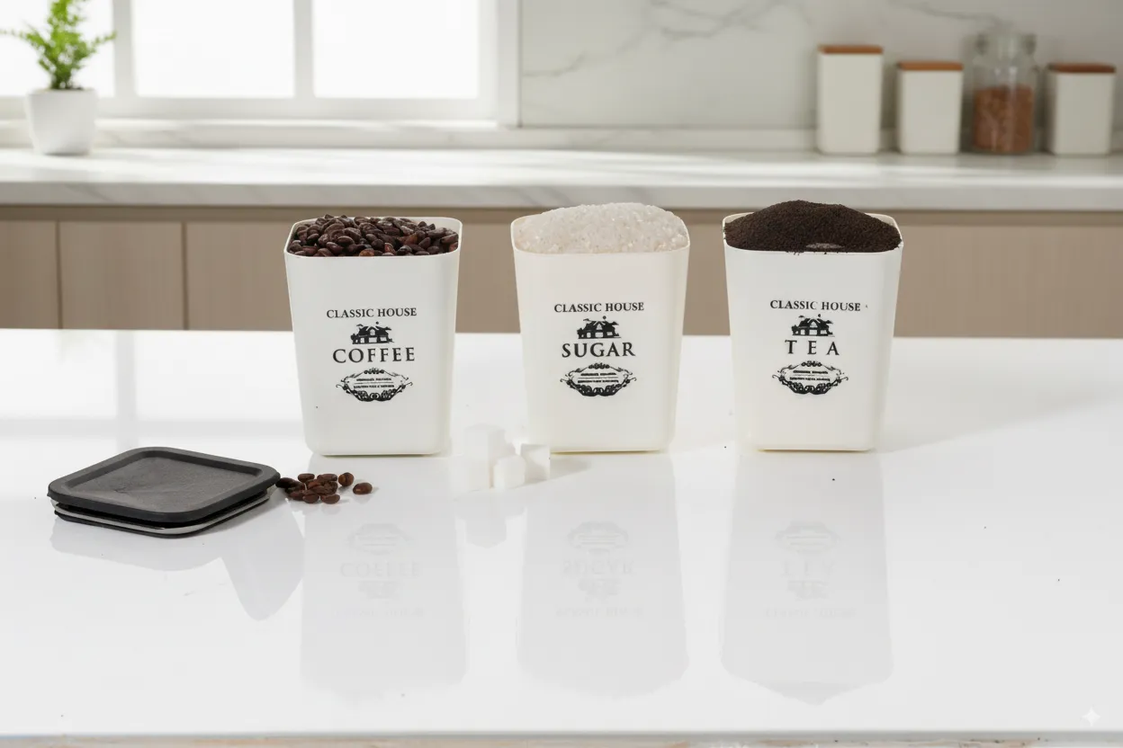 TEA SUGAR COFFEE TRANSPRENT CONTAINER