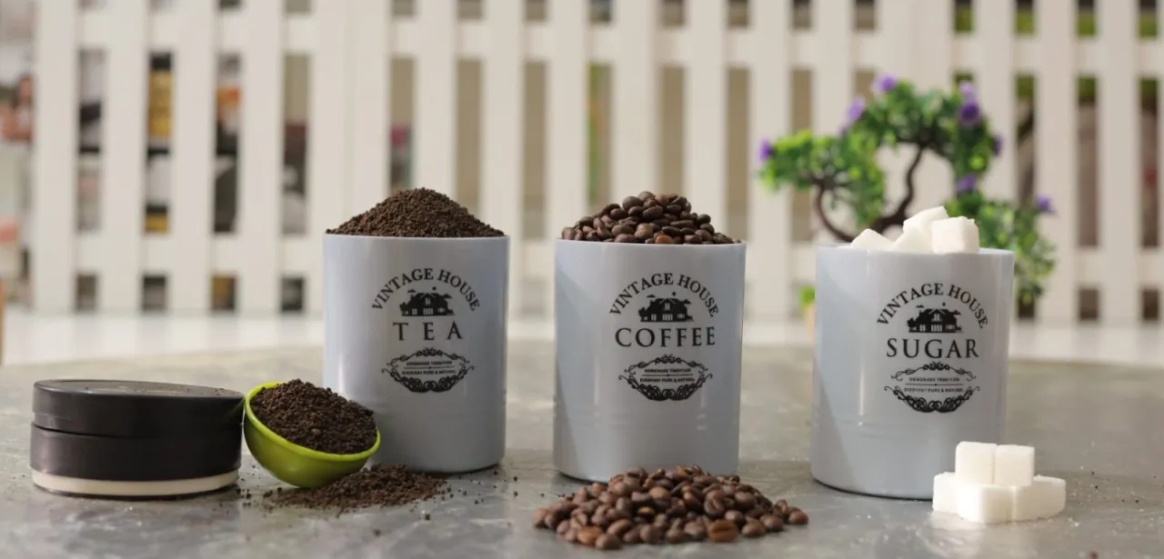 ROUND TEA SUGAR COFFEE CONTAINER