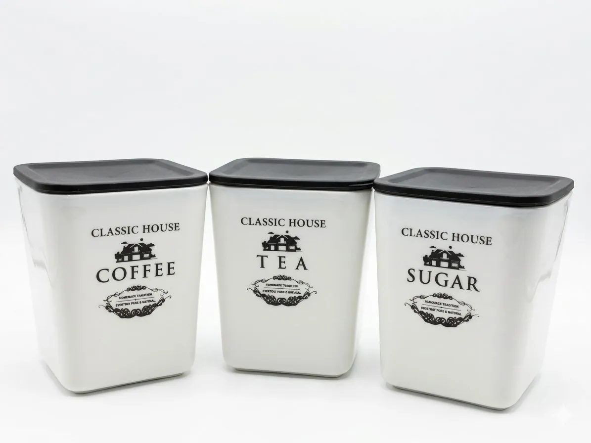 TEA SUGAR COFFEE WHITE COLOUR CONTAINER