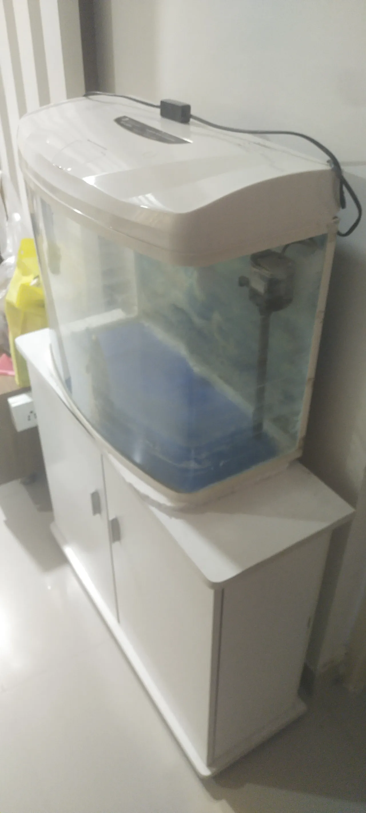 Glass aquarium with cabinet