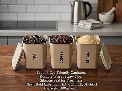 TEA SUGER COFFEE SET OF 3
