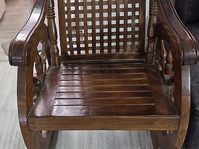 Rolling wooden chair