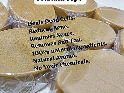 Home made multani mitti soap