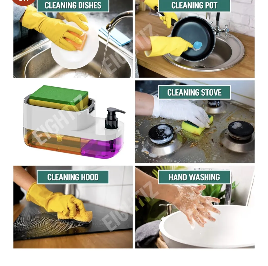 Plastic 3 in 1 Soap Pump Dispenser
