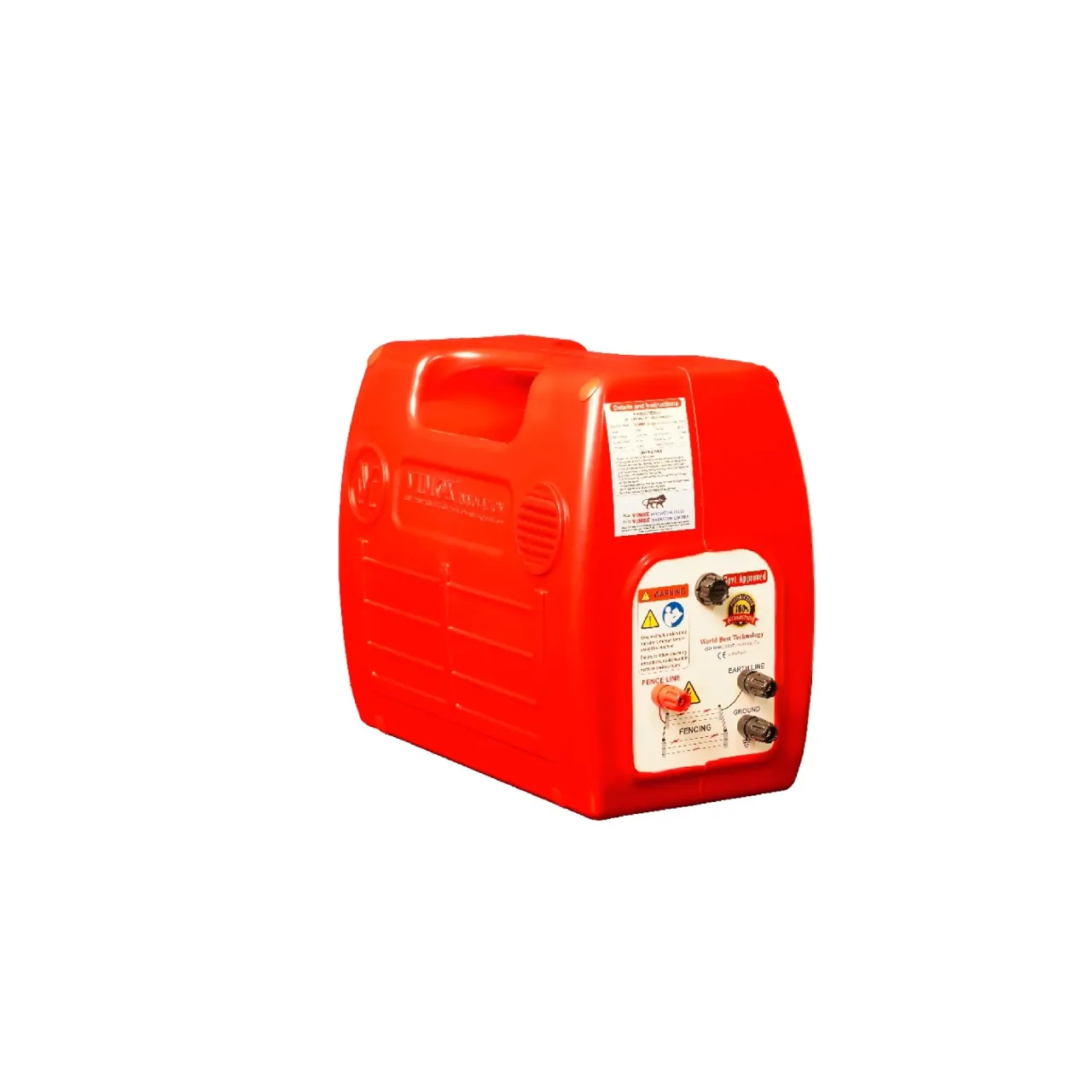 VIMOX Energizer Red for 50 Acres | Premium Solar Zatka Machine & Fence Energizer System