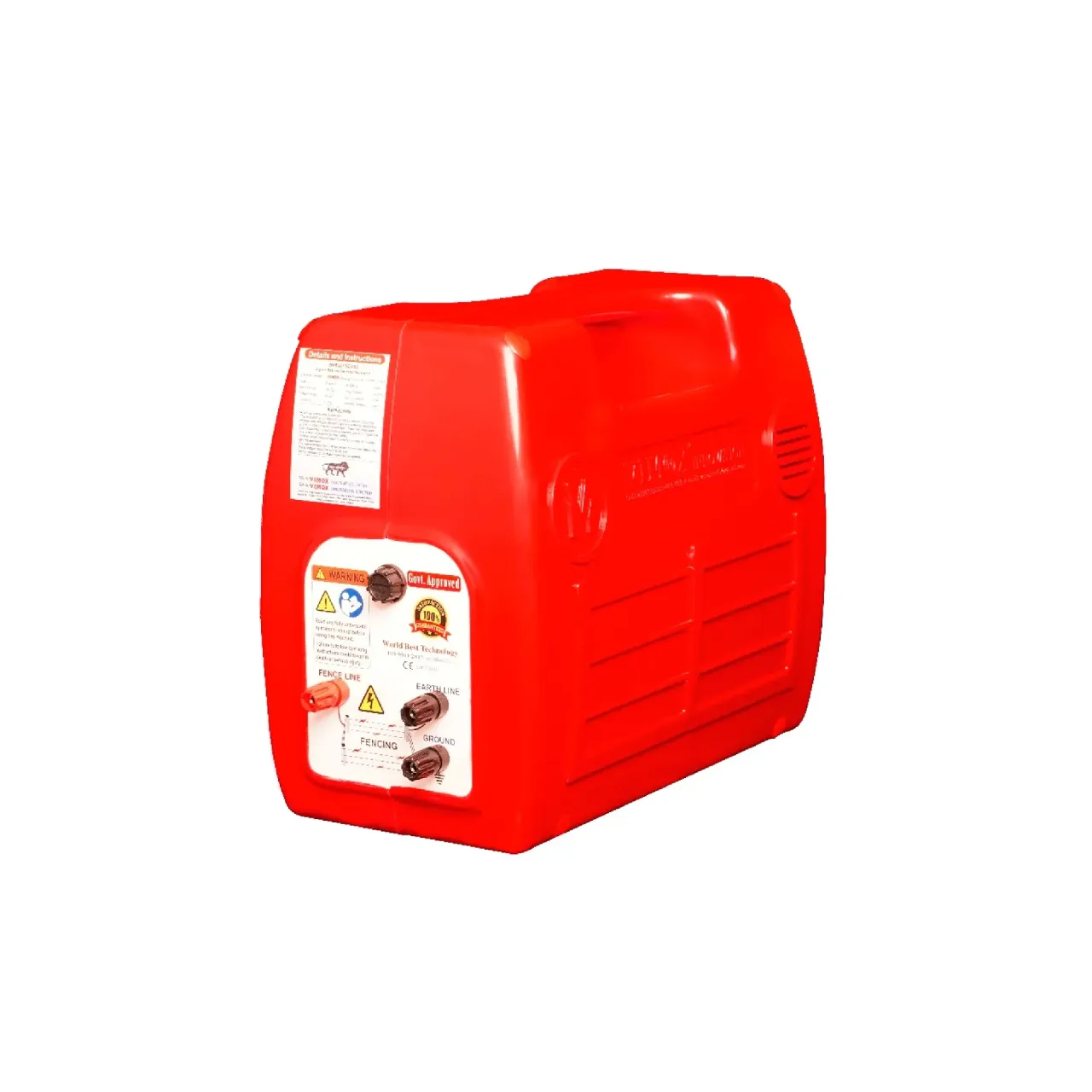 VIMOX Energizer Red for 50 Acres | Premium Solar Zatka Machine & Fence Energizer System