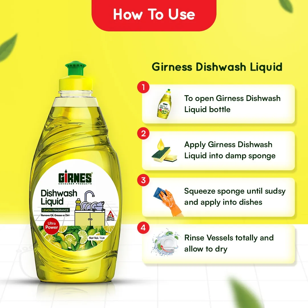 Girnes Dishwash (Lemon Flavour-Ultra Premium) 500ml