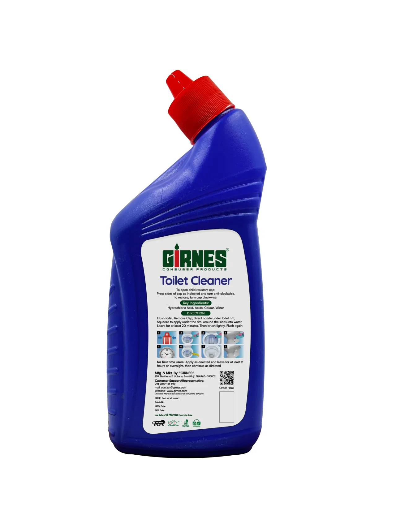 Girnes Toilet Cleaner Blue & Rose 500ml