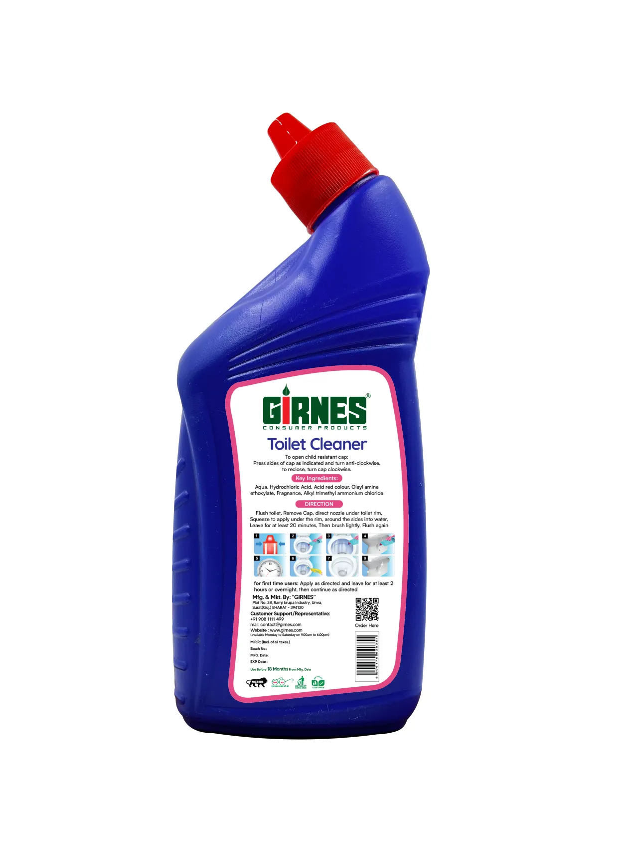 Girnes Toilet Cleaner Blue & Rose 500ml