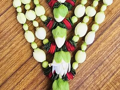 Real Flowers Mala Set For Thakorji